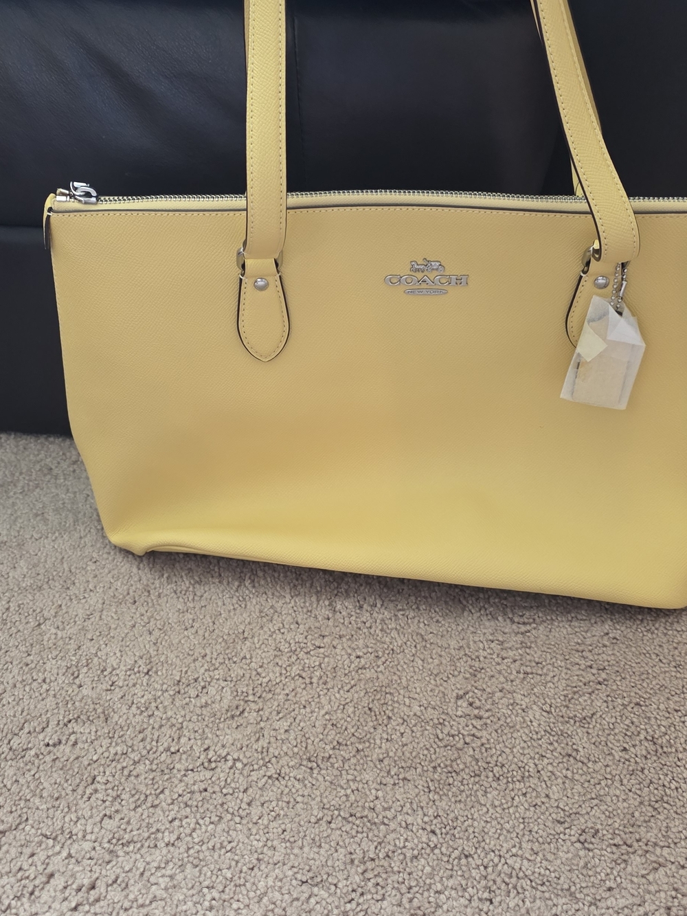 Coach Yellow Leather Tote with Top Handles